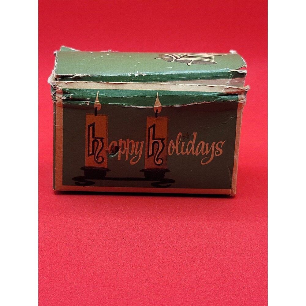 Vintage happy holidays box with 6 matchbooks